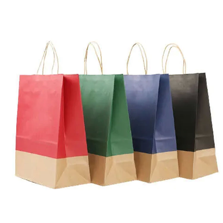Barevné recyklované nákupní tašky na Kraft Paper